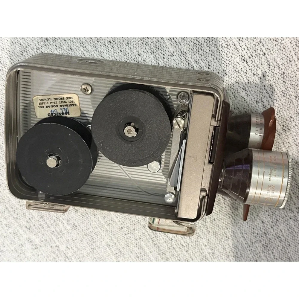 Kodak Movie Camera Brownie Turret f/1.9 8mm Silver Brown Vintage‎ 1950s Prop
